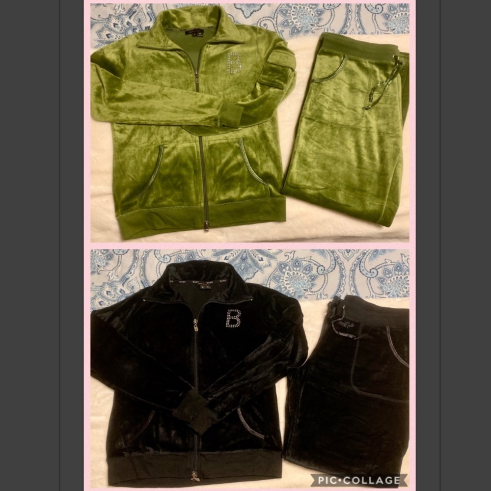 BCBG Size Small, Velour Track Pants Set Bundle